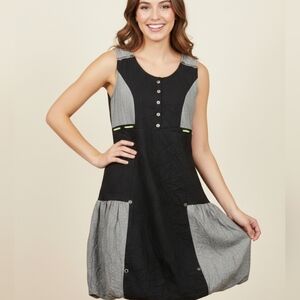 Ravel Black and Gray Bubble Hem Mini Dress